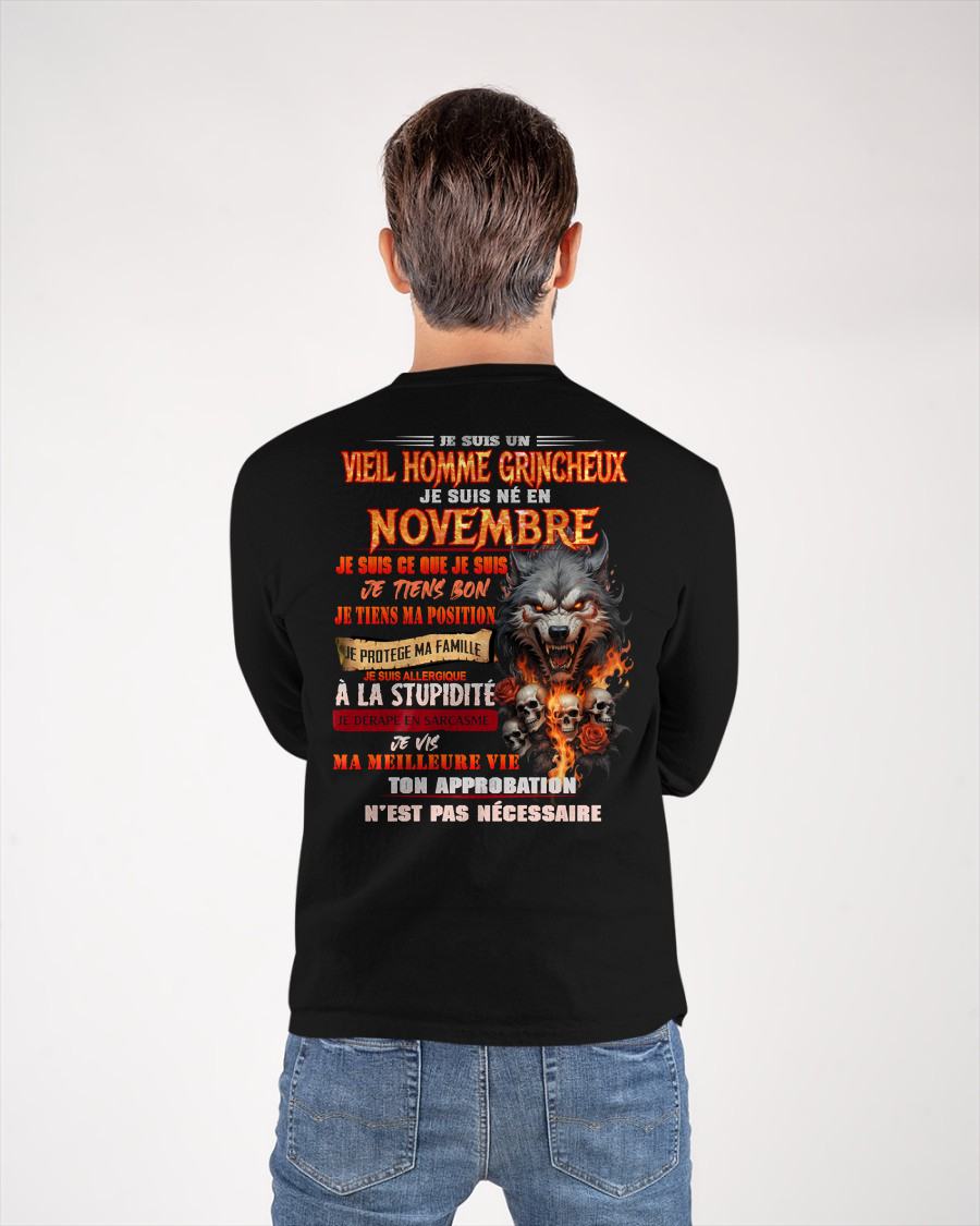 NOVEMBRE – VIEIL HOMME GRINCHEUX – T-SHIRT D’ANNIVERSAIRE POUR HOMME - frNTTD11 (SKU26T-01167-11)