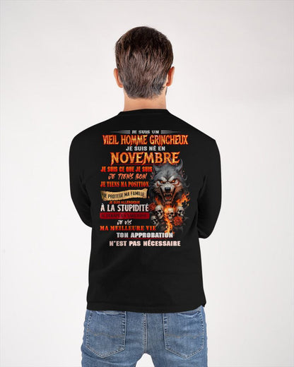 NOVEMBRE – VIEIL HOMME GRINCHEUX – T-SHIRT D’ANNIVERSAIRE POUR HOMME - frNTTD11 (SKU26T-01167-11)