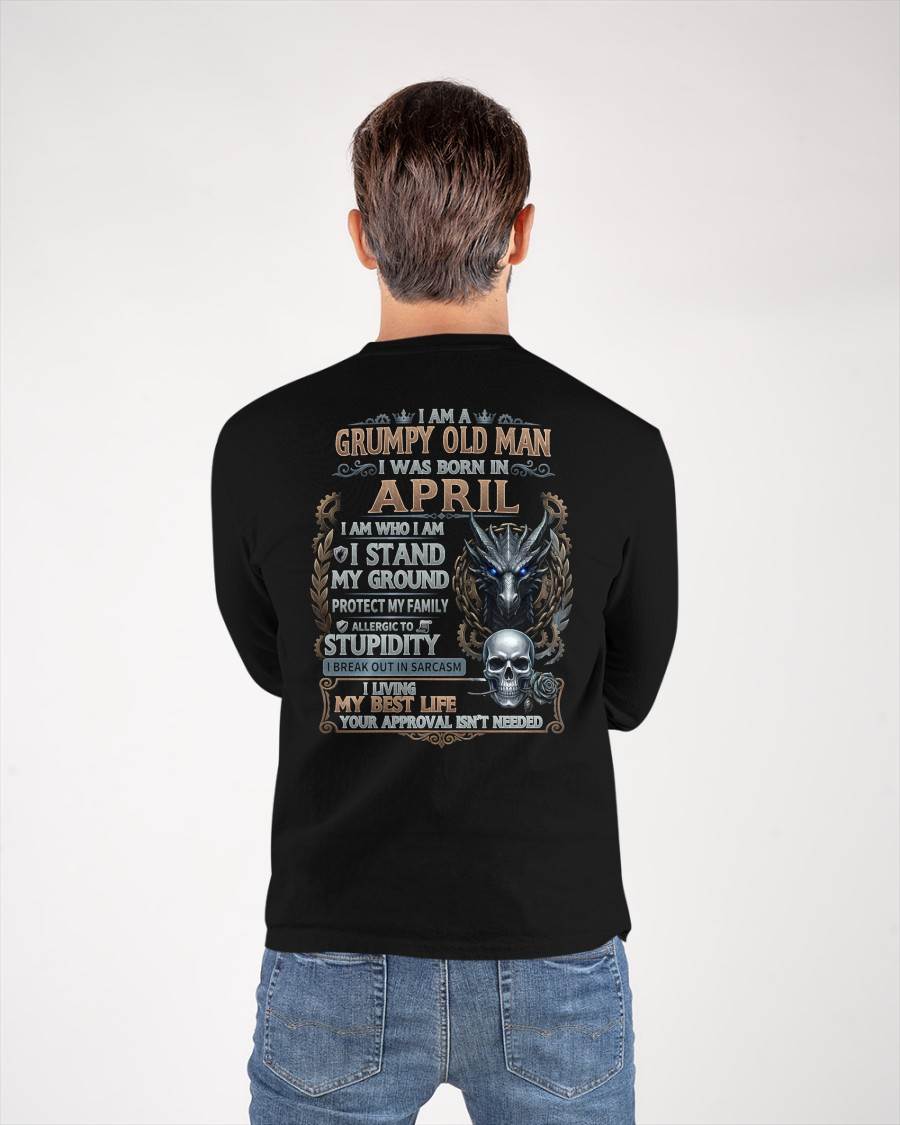 APRIL - GRUMPY OLD MAN - BIRTHDAY T-SHIRT FOR MEN - NTTD04 (SKU2604-37-04)