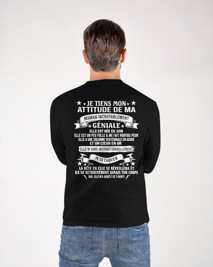 JUIN - JE TIENS MON ATTITUDE DE MA MAMAN INCROYABLEMENT GÉNIALE - CADEAU DE MAMAN - frNTTD06 (SKU2603-222-06)