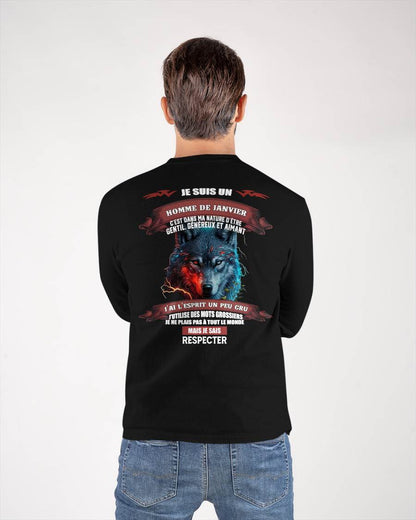 JANVIER -  JE SAIS RESPECTER – T-SHIRT D’ANNIVERSAIRE POUR HOMME - frNTTD01 (SKU12-266-01)