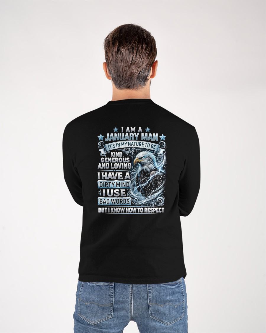 JANUARY - KNOW HOW TO RESPECT - BIRTHDAY T-SHIRT FOR MEN - NTTD01 (SKU2607-172-01)