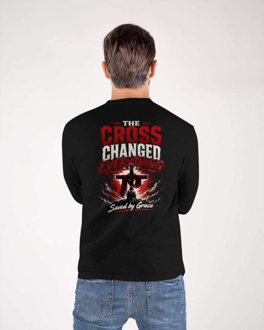 THE CROSS CHANGED EVERYTHING - CHRISTIAN T-SHIRT - FOR MEN NTTD00 (SKU2608-78)