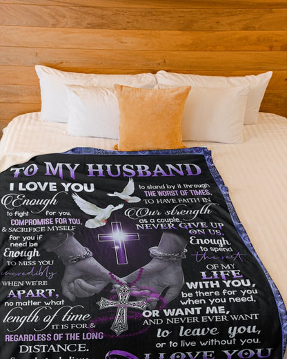 TO MY HUSBAND - GIFT FOR HUSBAND - Sherpa Fleece Quilt Blanket (SKUB-BLK-WIFE01)