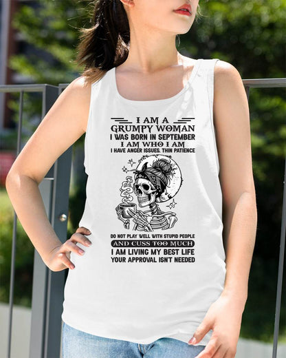 SEPTEMBER - GRUMPY WOMAN - BIRTHDAY SHIRT FOR WOMEN - NTTD09 (SKU2602-150-09)