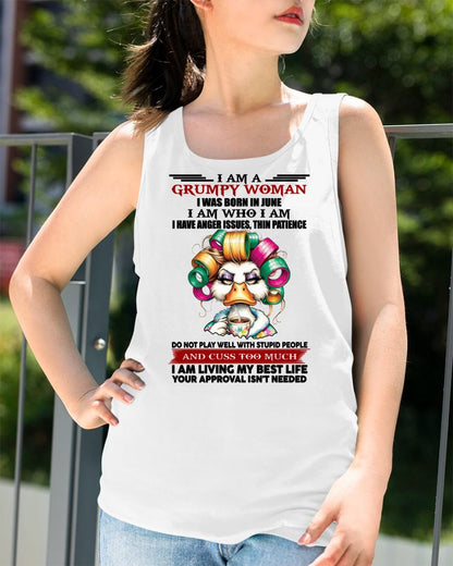 JUNE - GRUMPY WOMAN - BIRTHDAY SHIRT FOR WOMEN - NTTD06 (SKU26T-01-22-06)