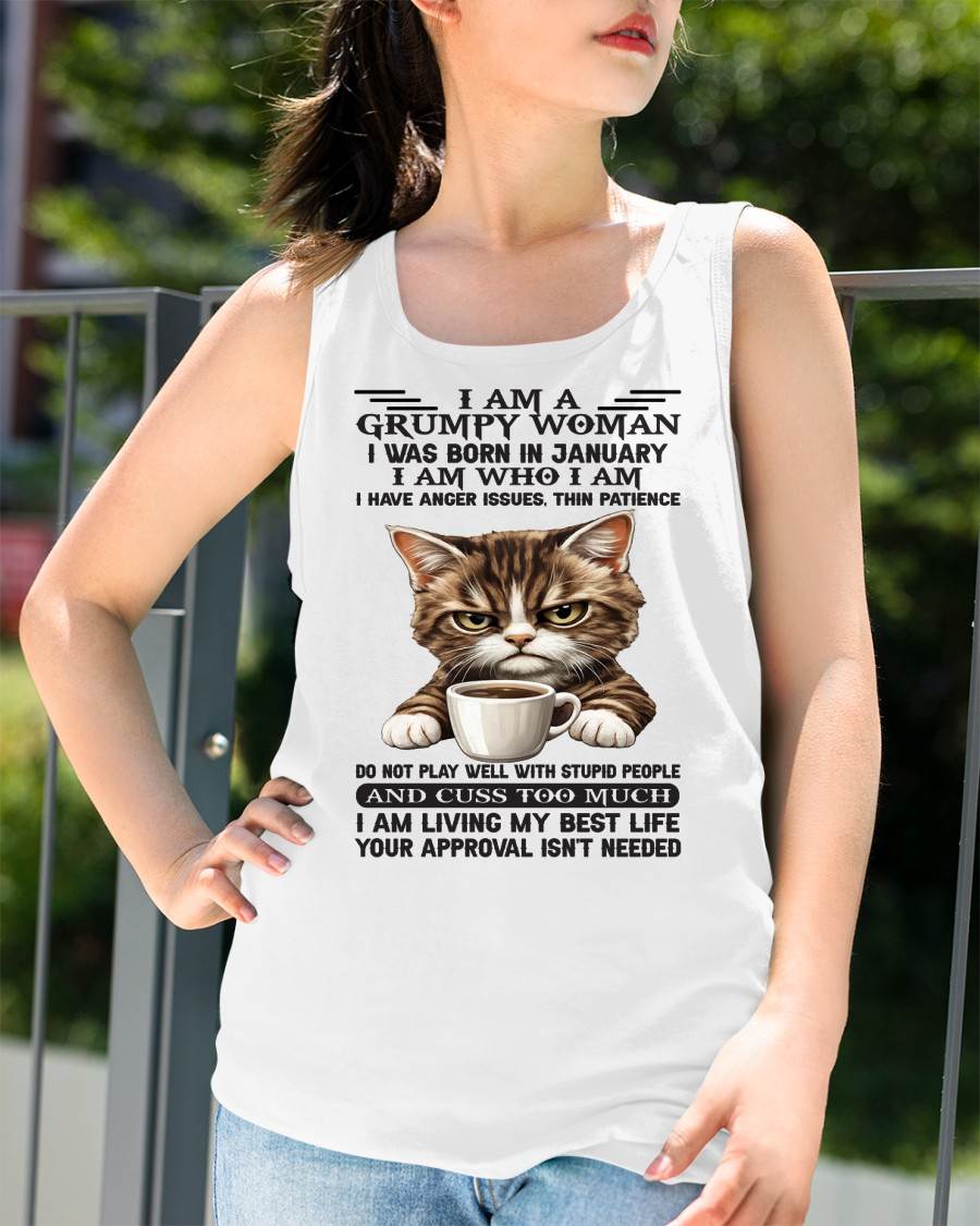 JANUARY - GRUMPY WOMAN - BIRTHDAY SHIRT FOR WOMEN - NTTD01 (SKU2602-182-01)