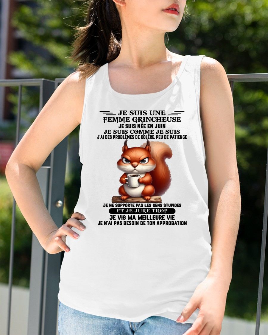 JUIN - FEMME GRINCHEUSE – T-SHIRT D’ANNIVERSAIRE POUR FEMME - frNTTD06 (SKU2603-256-06)