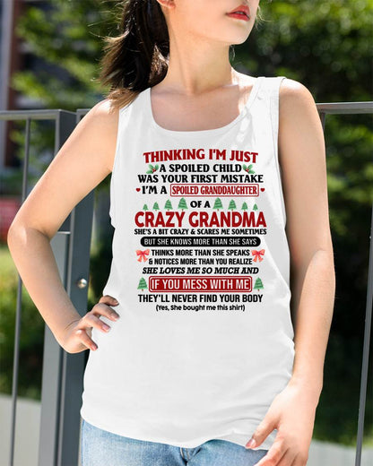 SPOILED GRANDDAUGHTER - PERFECT CHRISTMAS GIFT FOR GRANDDAUGHTER - GIFT FROM GRANDMA - NTTD00 (SKU11-07-00)