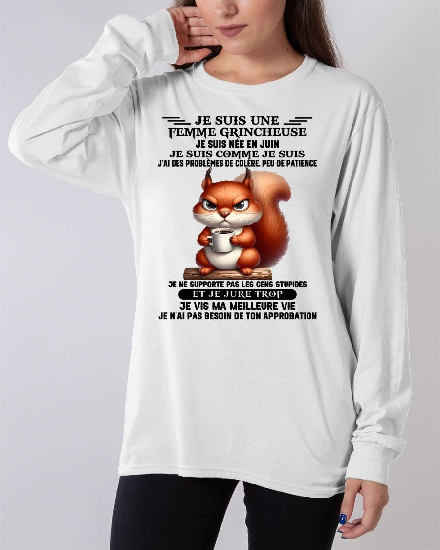 JUIN - FEMME GRINCHEUSE – T-SHIRT D’ANNIVERSAIRE POUR FEMME - frNTTD06 (SKU2603-256-06)