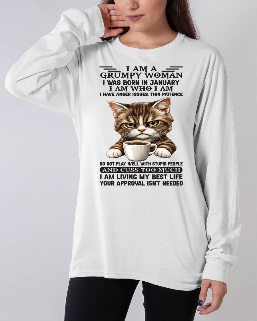 JANUARY - GRUMPY WOMAN - BIRTHDAY SHIRT FOR WOMEN - NTTD01 (SKU2602-182-01)