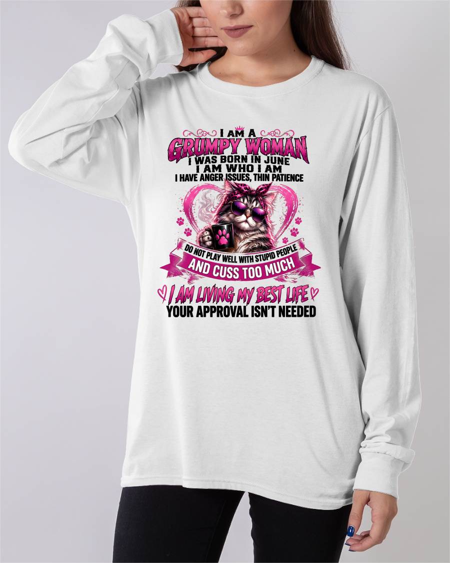 JUNE - GRUMPY WOMAN - BIRTHDAY SHIRT FOR WOMEN - NTTD06 (SKU2607-279-06)