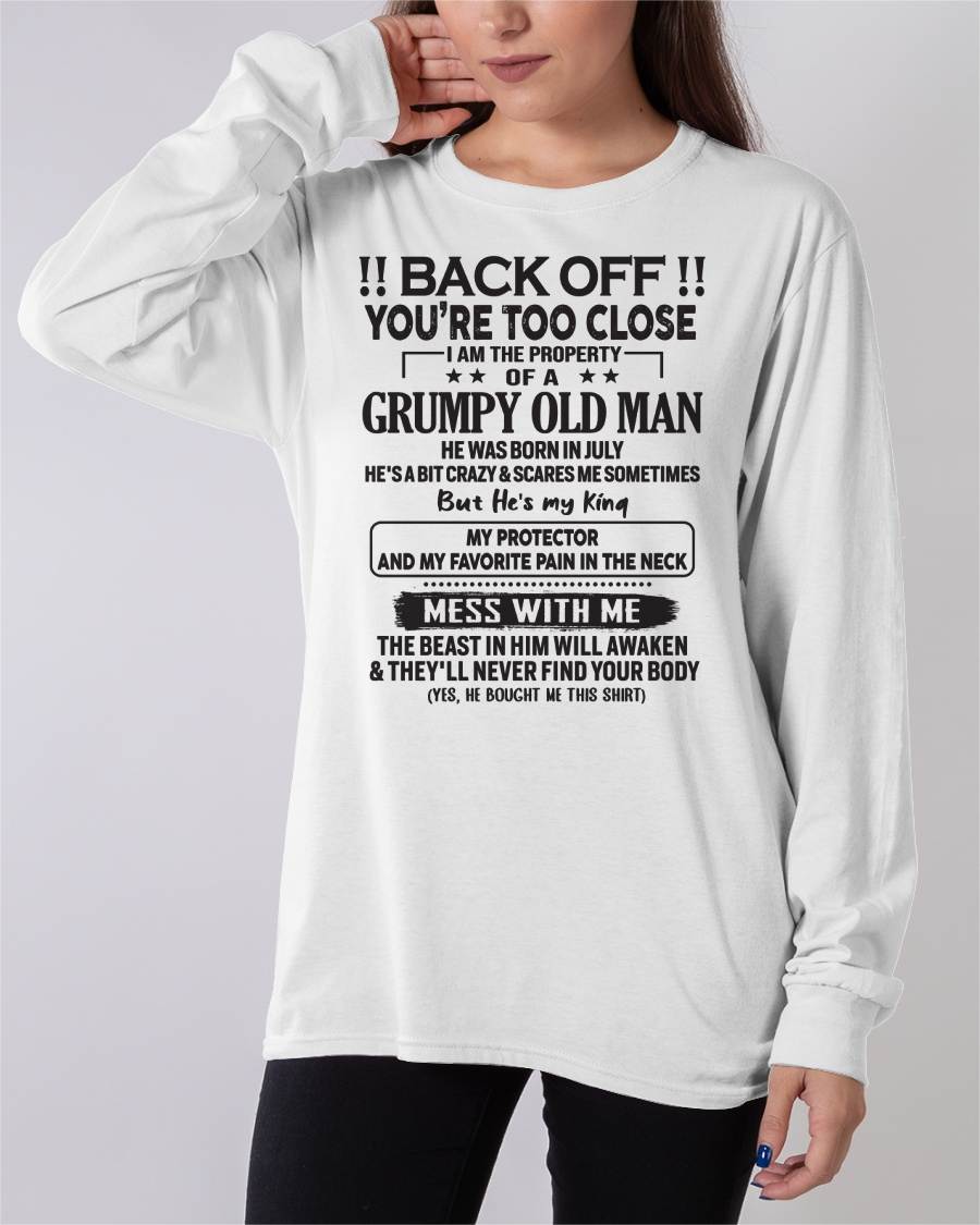 JULY - TO MY WIFE - BACK OFF T-SHIRT - GIFT FOR WIFE - NTTD07 (SKU10-99-07)