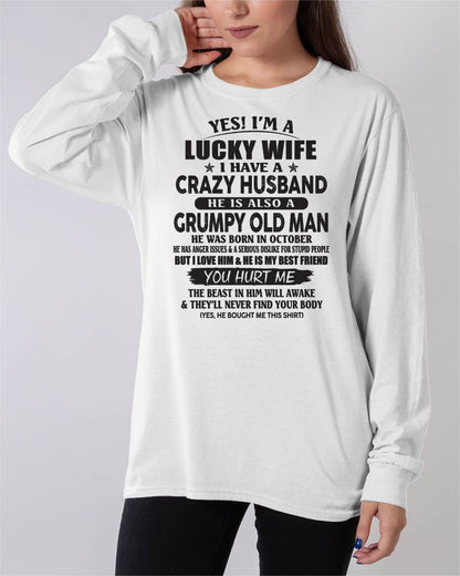OCTOBER - TO MY WIFE - I'M A LUCKY WIFE - GIFT FROM HUSBAND - NTTD10 (SKU11-30-10)