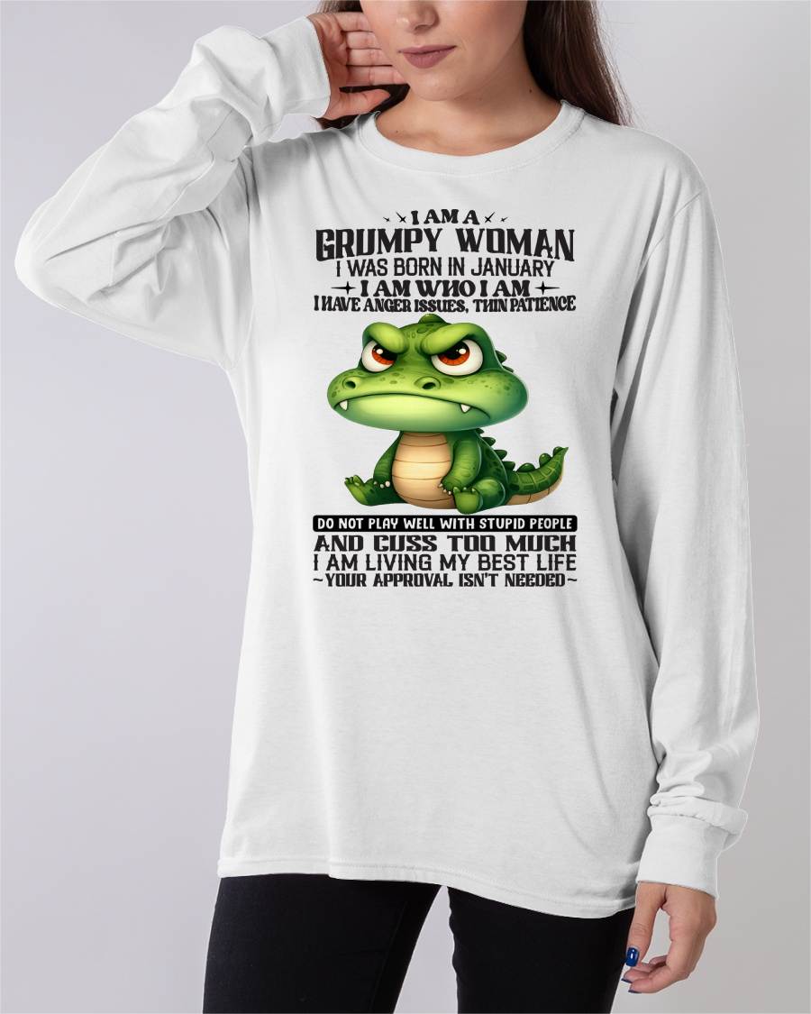 JANUARY - GRUMPY WOMAN - BIRTHDAY SHIRT FOR WOMEN - NTTD01 (SKU2602-183-01)