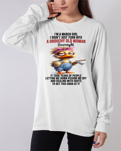 MARCH - GROUCHY WOMAN - BIRTHDAY T-SHIRT FOR WOMEN - NTTD03 (SKU2602-179-03)