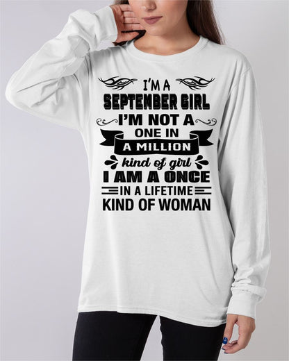 SEPTEMBER - ONCE IN A LIFE TIME WOMAN - BIRTHDAY SHIRT FOR WOMEN - NTTD09 (SKU26T-01224-09)