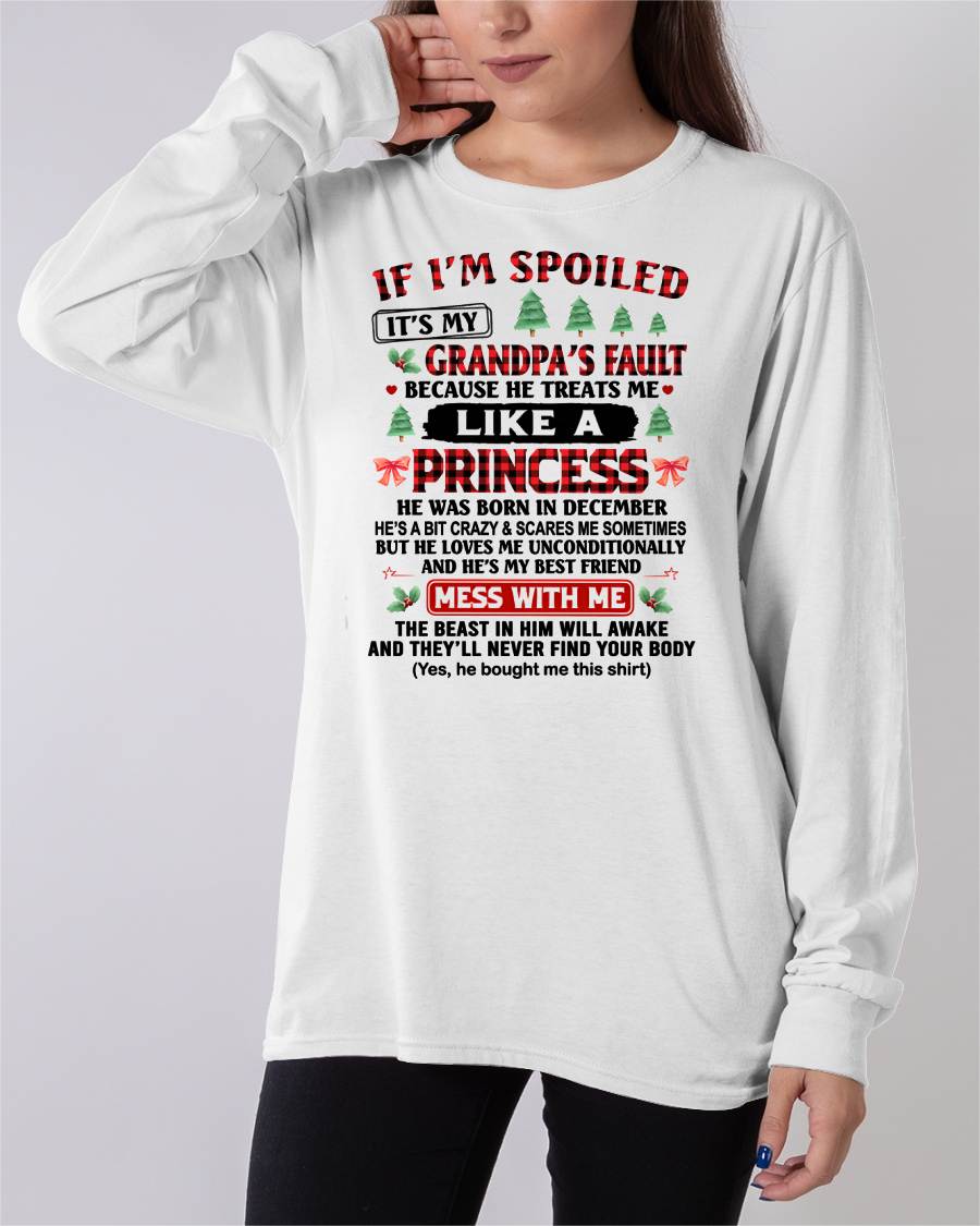 DECEMBER - SPOILED GRANDDAUGHTER - PERFECT CHRISTMAS GIFT FOR GRANDDAUGHTER - GIFT FROM GRANDPA - NTTD12 (SKU10-180-12)