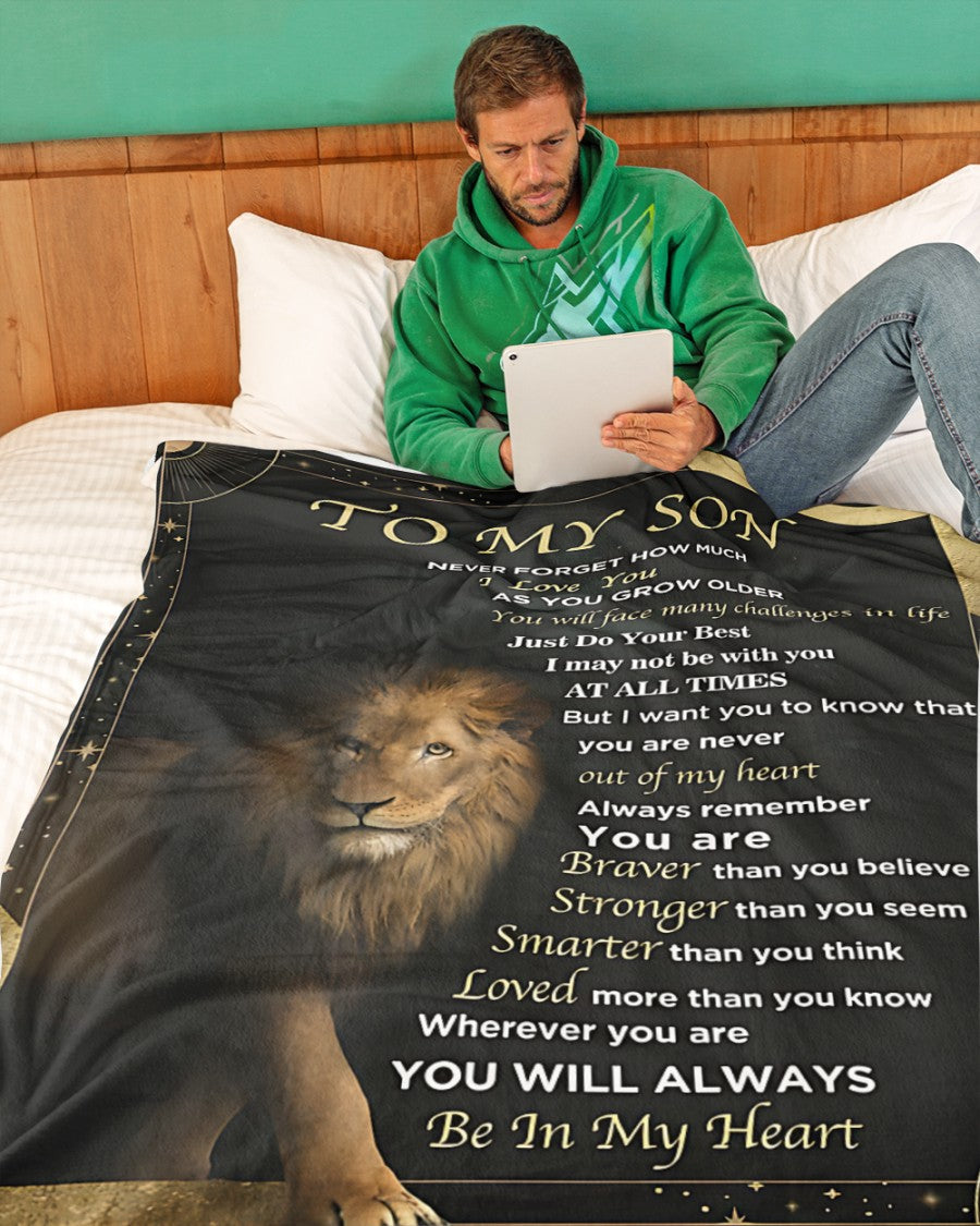 TO MY SON - GIFT FOR SON - Sherpa Fleece Quilt Blanket