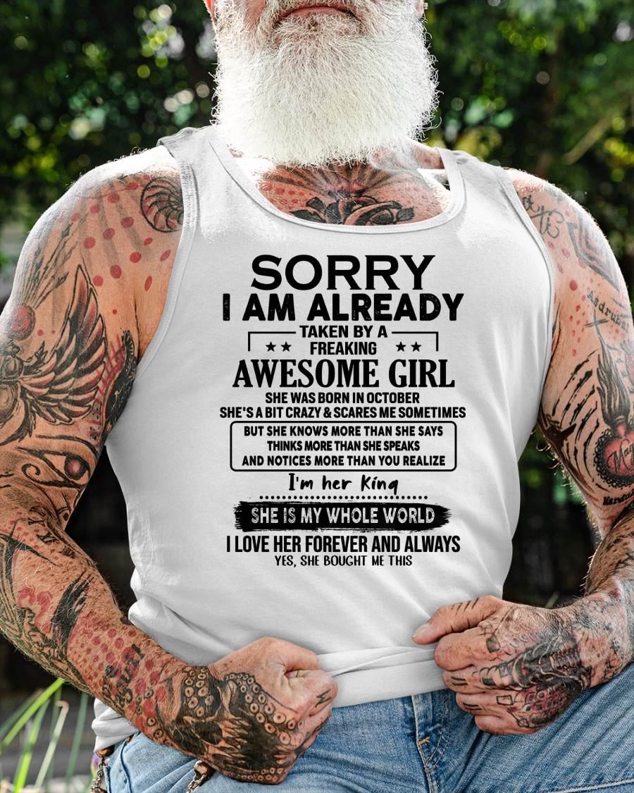 OCTOBER - TO MY HUSBAND/BOYFRIEND - TAKEN BY A FREAKING AWESOME GIRL - GIFT FROM WIFE/GIRLFRIEND - NTTD10 (SKU.AT16-10)