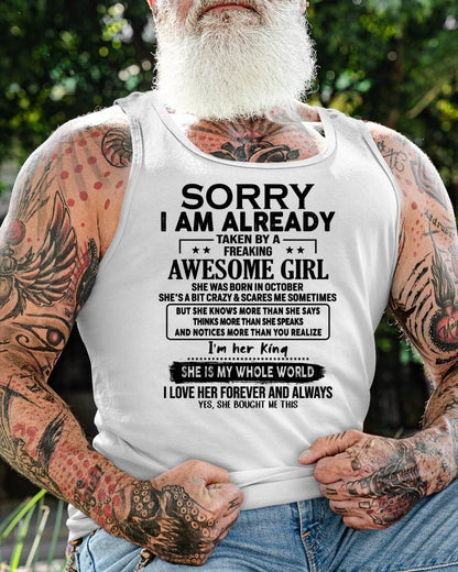 OCTOBER - TO MY HUSBAND/BOYFRIEND - TAKEN BY A FREAKING AWESOME GIRL - GIFT FROM WIFE/GIRLFRIEND - NTTD10 (SKU.AT16-10)