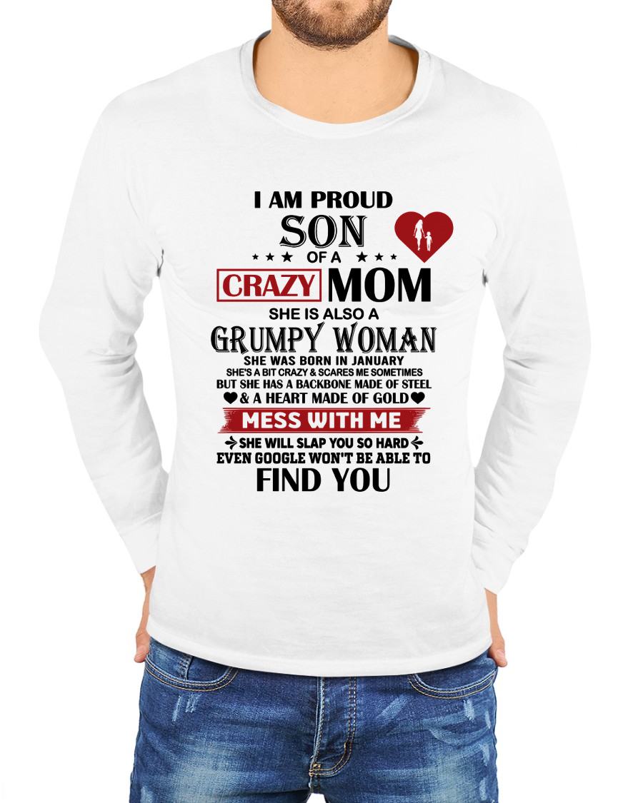 JANUARY - PROUD SON OF A CRAZY MOM - GIFT FROM MOM - NTTD01 (SKU2603-192-01)