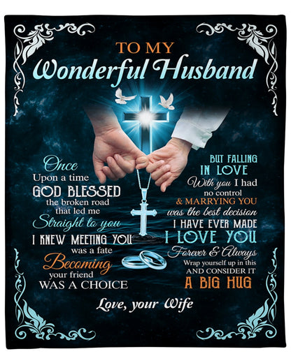 TO MY HUSBAND - GIFT FOR HUSBAND - Sherpa Fleece Quilt Blanket