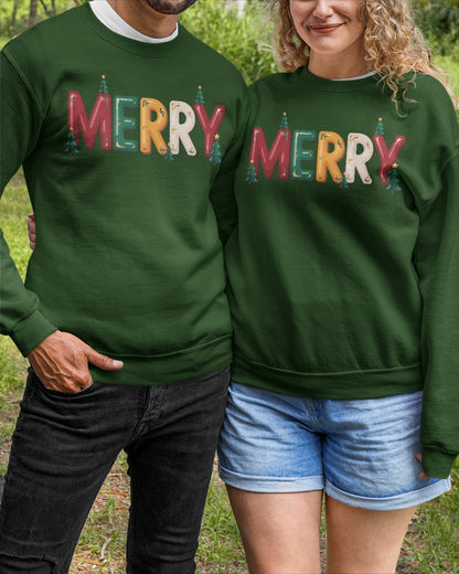 MERRY Christmas Sweatshirt – Festive Holiday Pullover for Winter | Christmas T-shirt, Hoodie, Long Sleeve Tee