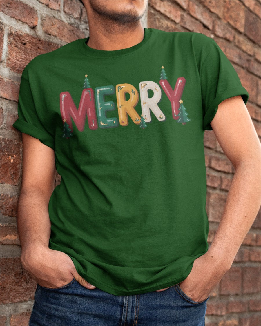 MERRY Christmas Sweatshirt – Festive Holiday Pullover for Winter | Christmas T-shirt, Hoodie, Long Sleeve Tee