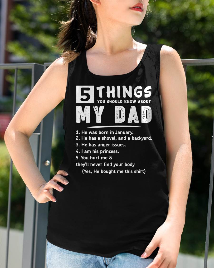 5 THINGS ABOUT MY DAD - PERFECT GIFT FOR YOUR DAUGHTER - GIFT FROM DAD - NTTD01 (SKU12-240-01)