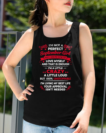 SEPTEMBER - I'M NOT A PERFECT GIRL - BIRTHDAY T-SHIRT FOR WOMEN - NTTD09 (SKU2603-196-09)