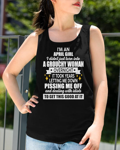 APRIL - GROUCHY WOMAN - BIRTHDAY T-SHIRT FOR WOMEN - NTTD04 (SKU2602-181-04)