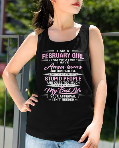 FEBRUARY - I AM WHO I AM - BIRTHDAY T-SHIRT FOR WOMEN - NTTD02 (SKU26T-01273-02)