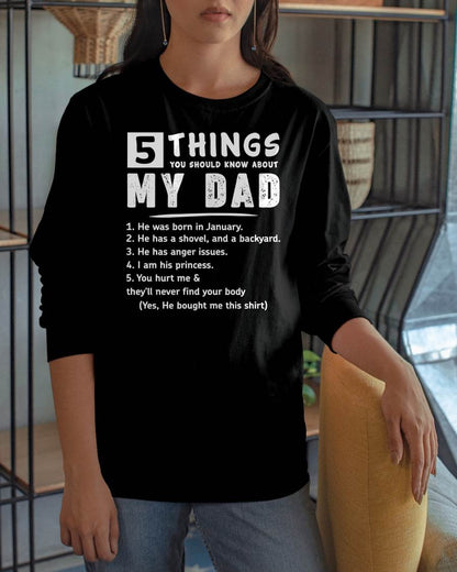 5 THINGS ABOUT MY DAD - PERFECT GIFT FOR YOUR DAUGHTER - GIFT FROM DAD - NTTD01 (SKU12-240-01)