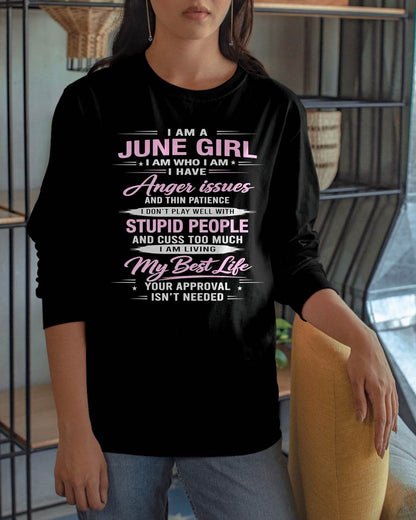 JUNE - I AM WHO I AM - BIRTHDAY T-SHIRT FOR WOMEN - NTTD06 (SKU26T-01273-06)
