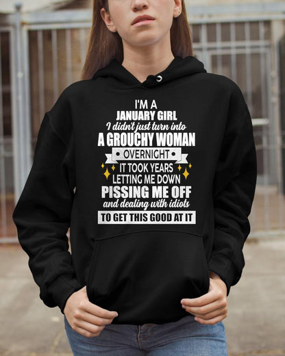 JANUARY - GROUCHY WOMAN - BIRTHDAY T-SHIRT FOR WOMEN - NTTD01 (SKU2602-181-01)