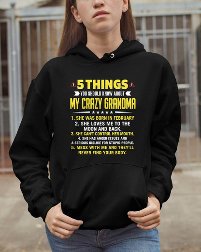 FEBRUARY - 5 THINGS YOU SHOULD KNOW ABOUT MY CRAZY GRANDMA - GIFT FROM GRANDMA - NTTD02 (SKU2606-19-02)
