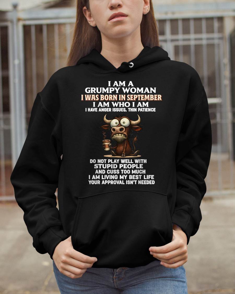 SEPTEMBER - GRUMPY WOMAN - BIRTHDAY T-SHIRT FOR WOMEN - NTTD09 (SKU2602-151-09)