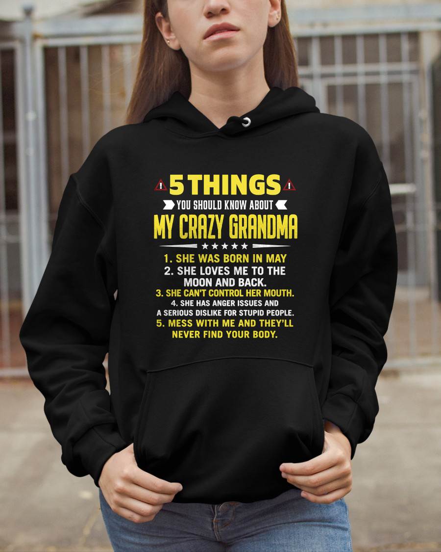 MAY - 5 THINGS YOU SHOULD KNOW ABOUT MY CRAZY GRANDMA - GIFT FROM GRANDMA - NTTD05 (SKU2606-19-05)