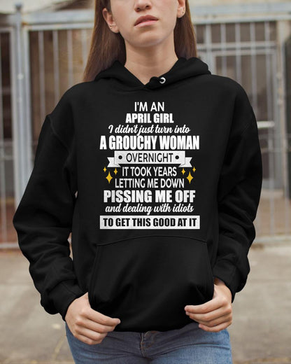 APRIL - GROUCHY WOMAN - BIRTHDAY T-SHIRT FOR WOMEN - NTTD04 (SKU2602-181-04)