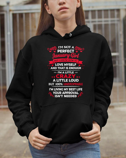 JANUARY - I'M NOT A PERFECT GIRL - BIRTHDAY T-SHIRT FOR WOMEN - NTTD01 (SKU2603-196-01)