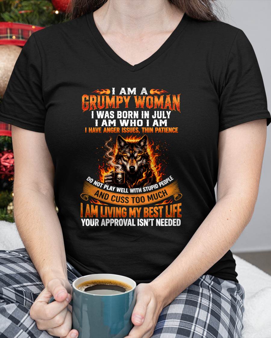 JULY - I AM WHO I AM - BIRTHDAY T-SHIRT FOR WOMEN - NTTD07 (SKU2607-206-07)