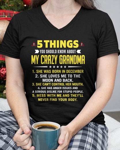 DECEMBER - 5 THINGS YOU SHOULD KNOW ABOUT MY CRAZY GRANDMA - GIFT FROM GRANDMA - NTTD12 (SKU2606-19-12)