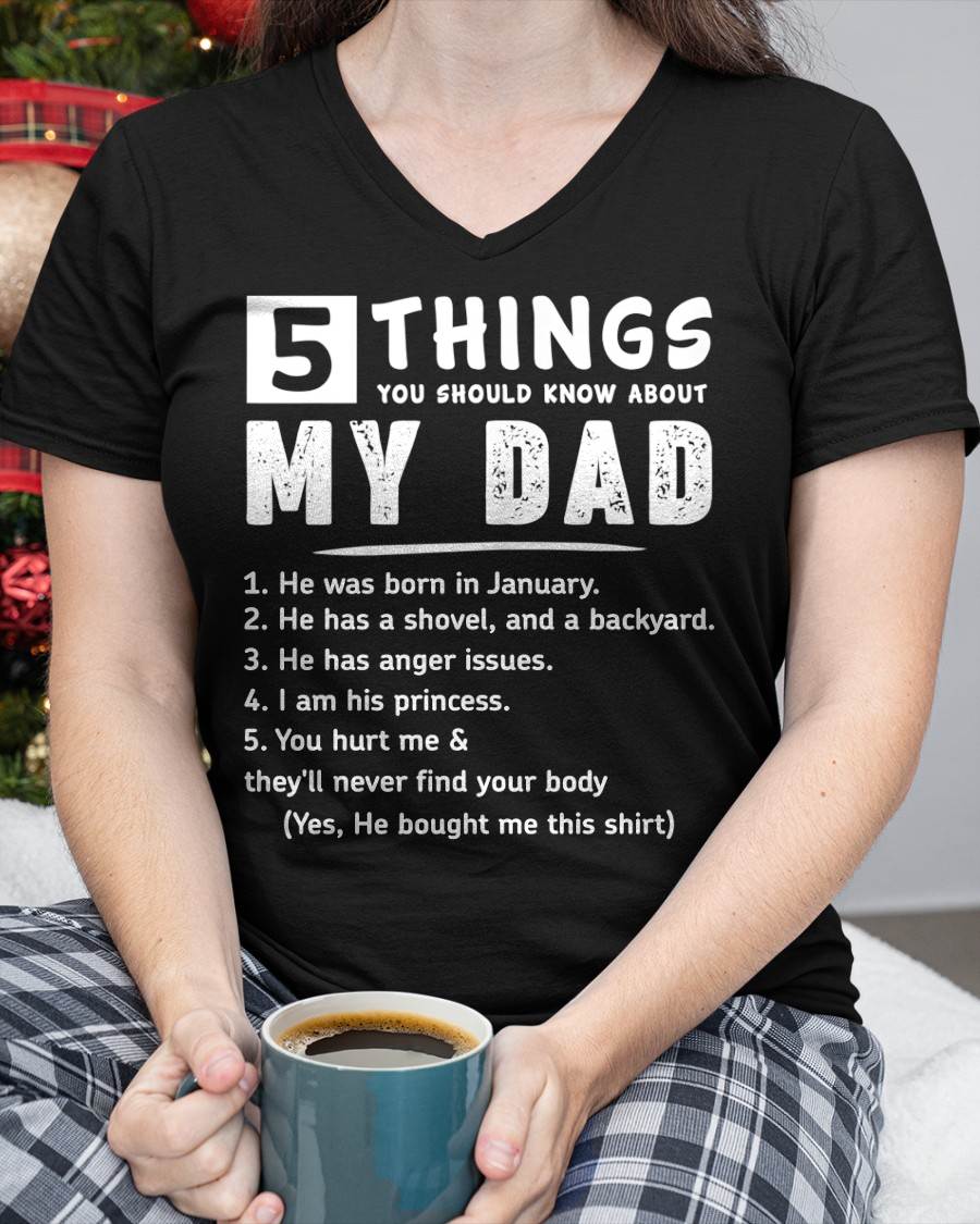 5 THINGS ABOUT MY DAD - PERFECT GIFT FOR YOUR DAUGHTER - GIFT FROM DAD - NTTD01 (SKU12-240-01)