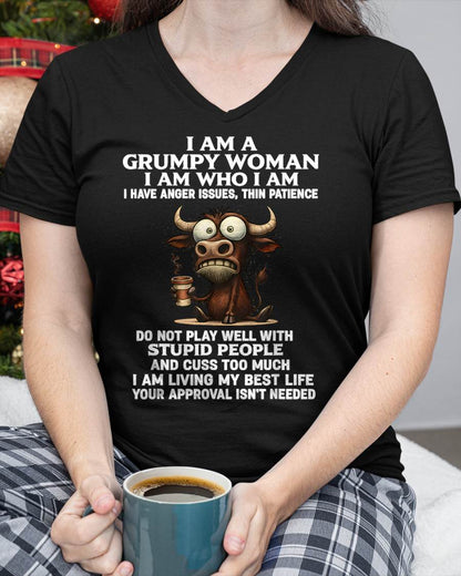 GRUMPY WOMAN - BIRTHDAY T-SHIRT FOR WOMEN - NTTD00 (SKU2602-151-00)