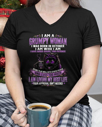 OCTOBER - I AM WHO I AM - BIRTHDAY T-SHIRT FOR WOMEN - NTTD10 (SKU2607-280-10)