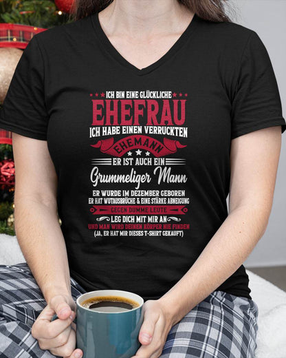 Dezember – PERFEKTES T-SHIRT FÜR MEINE GLÜCKLICHE FRAU – GESCHENK VON IHREM EHEMANN - NTTD12de (SKU10-160-12)