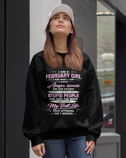 FEBRUARY - I AM WHO I AM - BIRTHDAY T-SHIRT FOR WOMEN - NTTD02 (SKU26T-01273-02)
