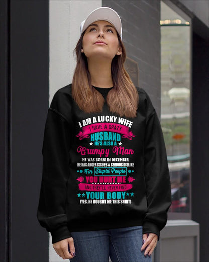 DECEMBER - PERFECT T-SHIRT FOR MY LUCKY WIFE - GIFT FROM HUSBAND - NTTD12 (SKU26T-01105-12)