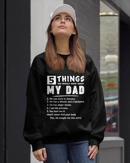 5 THINGS ABOUT MY DAD - PERFECT GIFT FOR YOUR DAUGHTER - GIFT FROM DAD - NTTD01 (SKU12-240-01)
